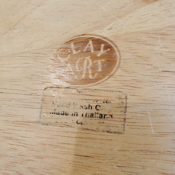 Clay Art Hand Painted Vintage Fruit Salad Vegetable Wooden Bowl - Picture 6 of 8